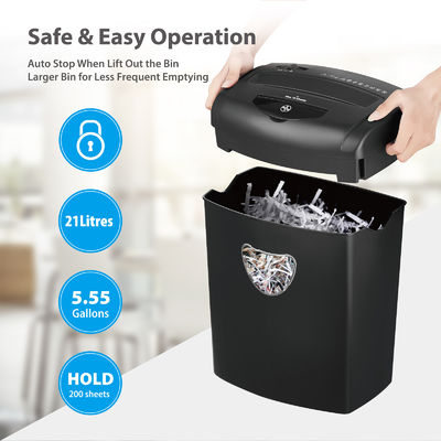 5.55 Gallonen CD 10 Blätter A4 Papier-Schredder-Maschine CD218P mit CE-Zertifikat und 21L Korb Bin