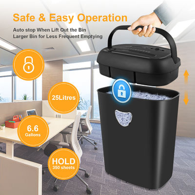 Schwarze 25L Papierschredder Maschine schwere Aufgabe und Querschnitt für Büro CD228P-12 CD-Kreditkarte schredder