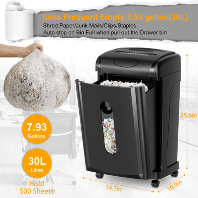 Sicherer Schnitt schwerer Papierschredder mit Ausziehkorb 2,2 m/Min