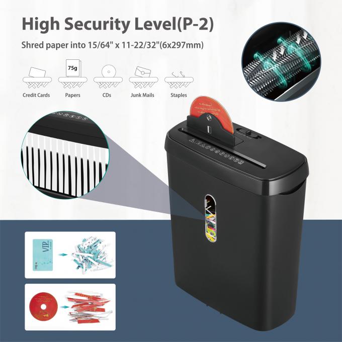 8 Blätter Strip Cut Handelspapier Shredder mit 11L Korb für das Home Office SD108P 2