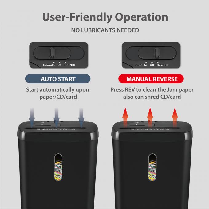 8 Blätter Strip Cut Handelspapier Shredder mit 11L Korb für das Home Office SD108P 3