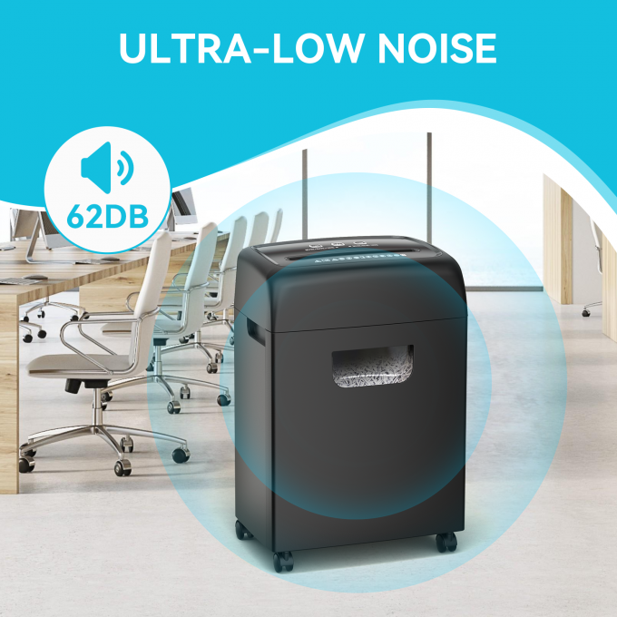 C281P Schwerlast-Elektro-Büro-Schredder 20L 18 Blätter Kreuzschnitt-Papierschredder für Karten P-4 mit Ausziehbehälter 4